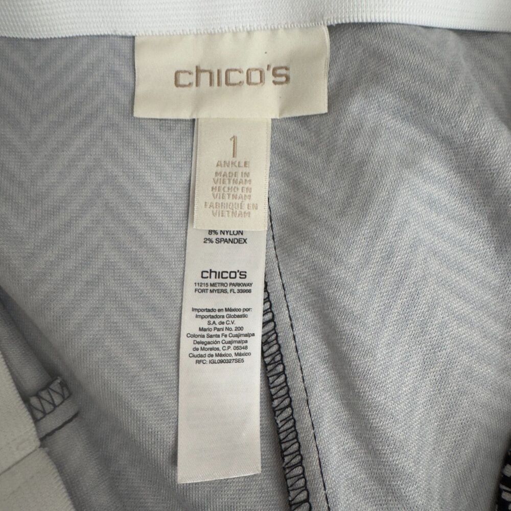 Chico's Juliet Herringbone Pull On Ankle Pants Women's Size Medium 8 (Chico's 1) - Picture 4 of 8